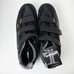 Tommaso Strada 100 Road Cycling Shoe Mens 11 / 45 Black 3-Strap Vented Road Bike